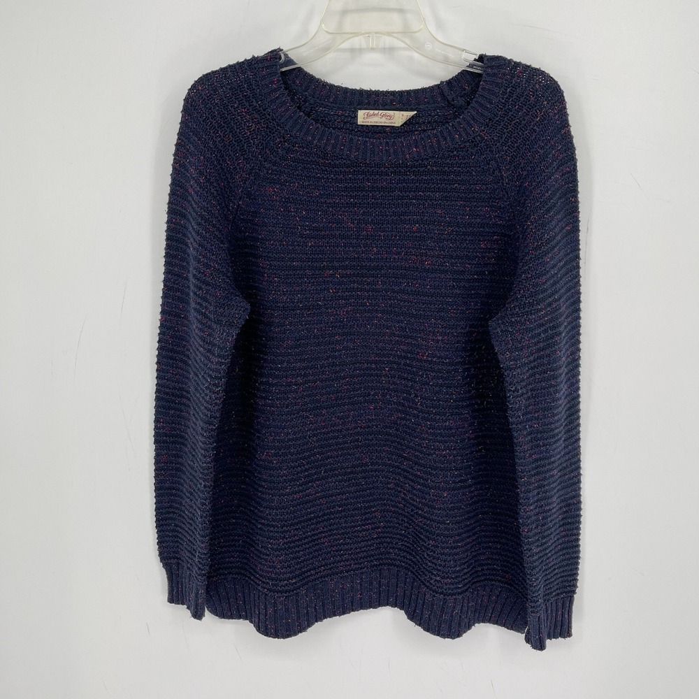 Faded Glory Women's Navy Blue Marled Knit Raglan Sleeve Sweater Top Size XXL 20